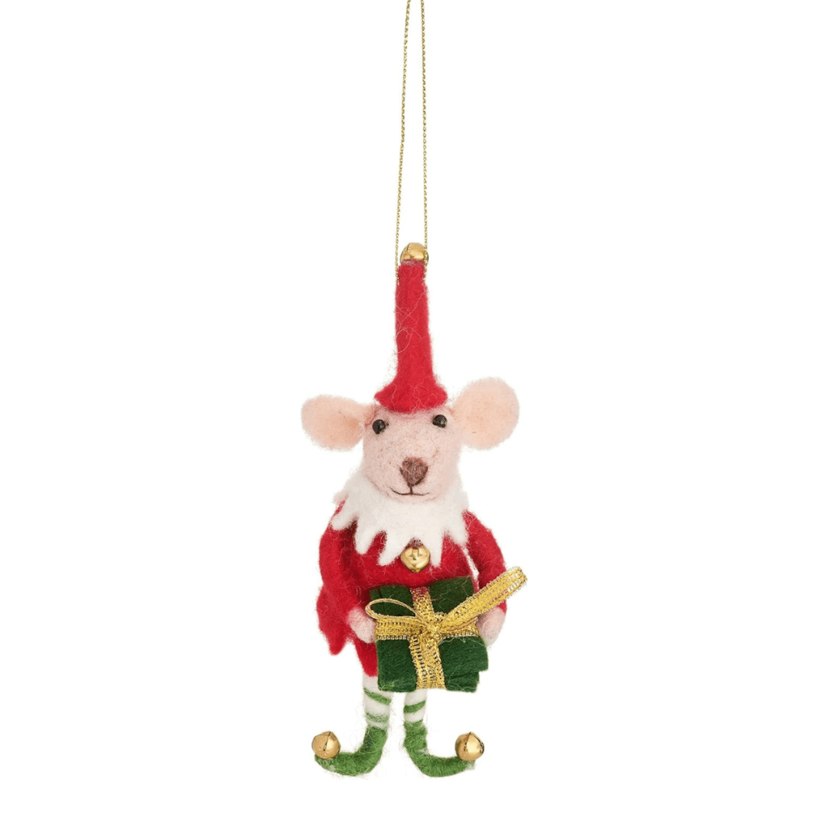 Sass & Belle Christmas Christmas Decorations Felt Elf Mouse Christmas Tree Decoration