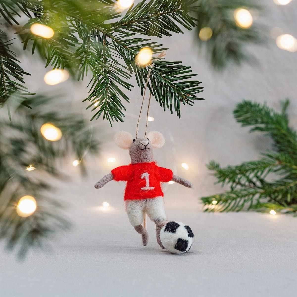 Sass & Belle Christmas Christmas Decorations Felt Football Mouse Christmas Tree Decoration