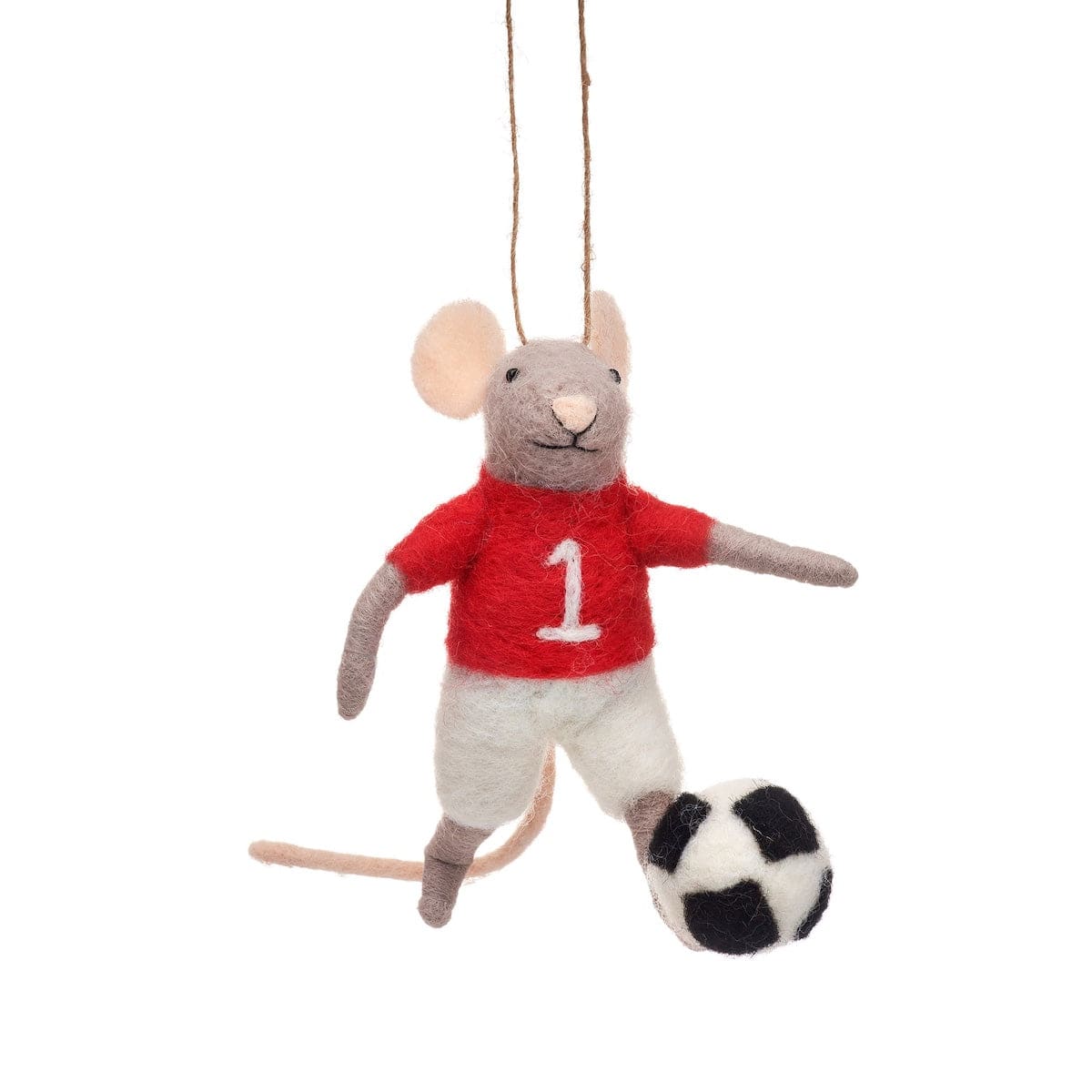 Sass & Belle Christmas Christmas Decorations Felt Football Mouse Christmas Tree Decoration