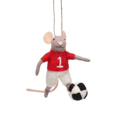 Sass & Belle Christmas Christmas Decorations Felt Football Mouse Christmas Tree Decoration