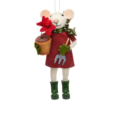 Felt Gardening Mouse Christmas Tree Decoration