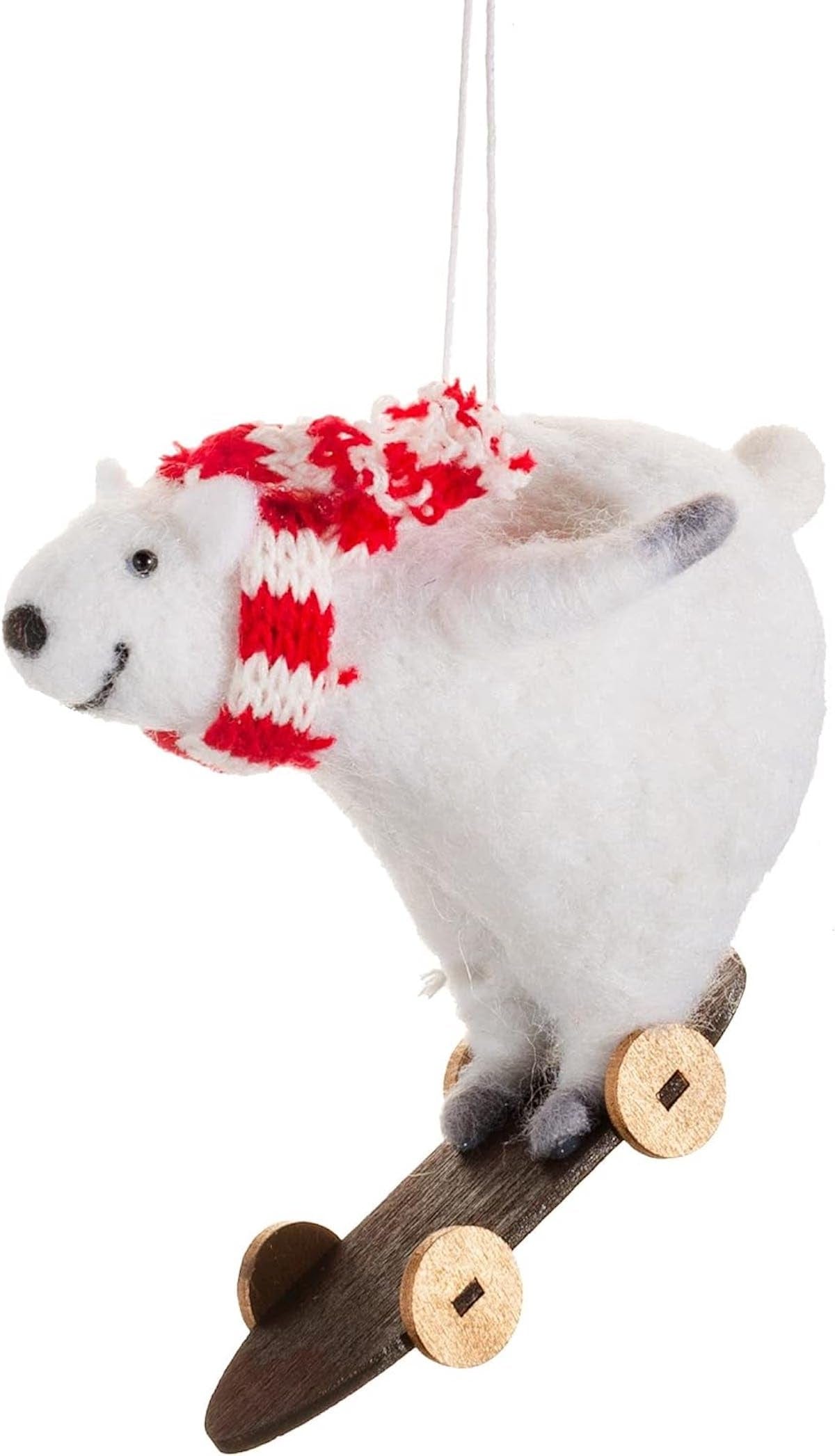 Sass & Belle Christmas Christmas Decorations Felt Polar Bear on Skateboard Christmas Tree Decoration