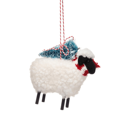 Sass & Belle Christmas Christmas Decorations Felt Sheep with Tree Christmas Decoration