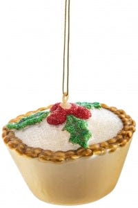 Sass & Belle Christmas Christmas Decorations Festive Mince Pie Glass Christmas Tree Decoration
