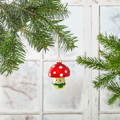 Sass & Belle Christmas Christmas Decorations Glass Happy Mushroom Christmas Tree Decoration