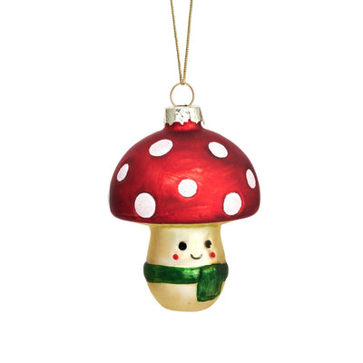 Sass & Belle Christmas Christmas Decorations Glass Happy Mushroom Christmas Tree Decoration