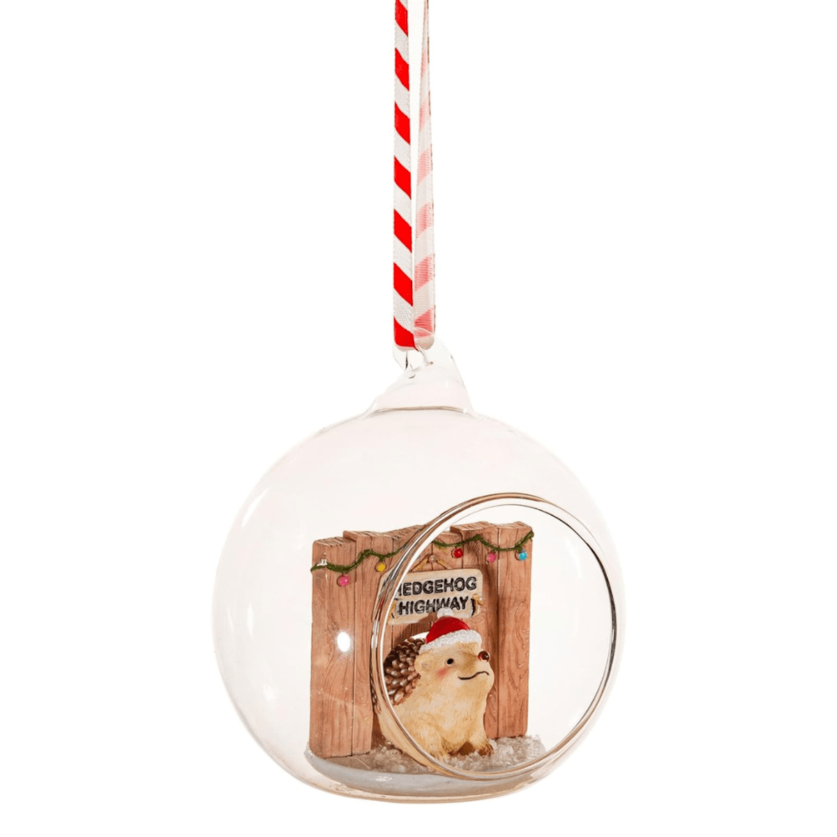 Sass & Belle Christmas Christmas Decorations Hedgehog Highway Glass Dome Christmas Tree Bauble