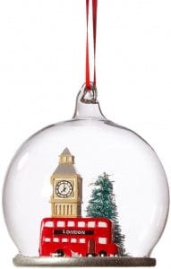 London Scene Glass Bauble Christmas Decoration