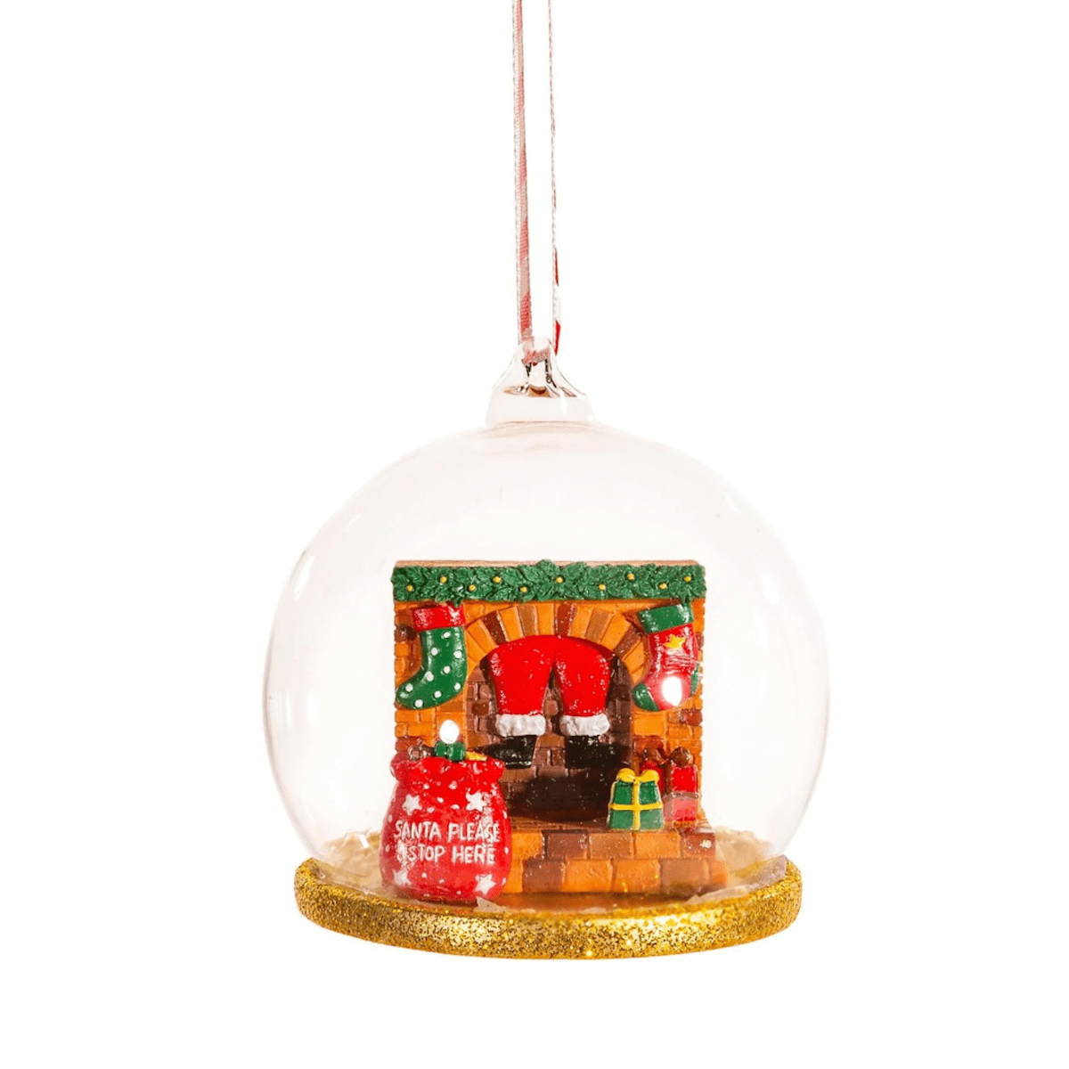 Sass & Belle Christmas Christmas Decorations Santa in Chimney Bauble Christmas Tree Decoration