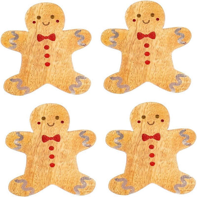 Sass & Belle Christmas Coasters & Placemats Set of 4 Gingerbread Christmas Coasters