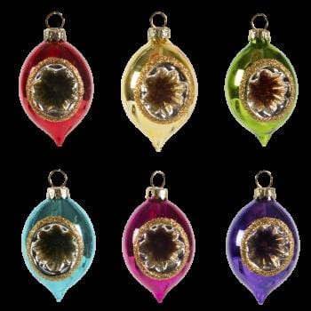 Sass & Belle Christmas Christmas Decorations Set of 6 Retro Hanging Oval Christmas Tree Decorations