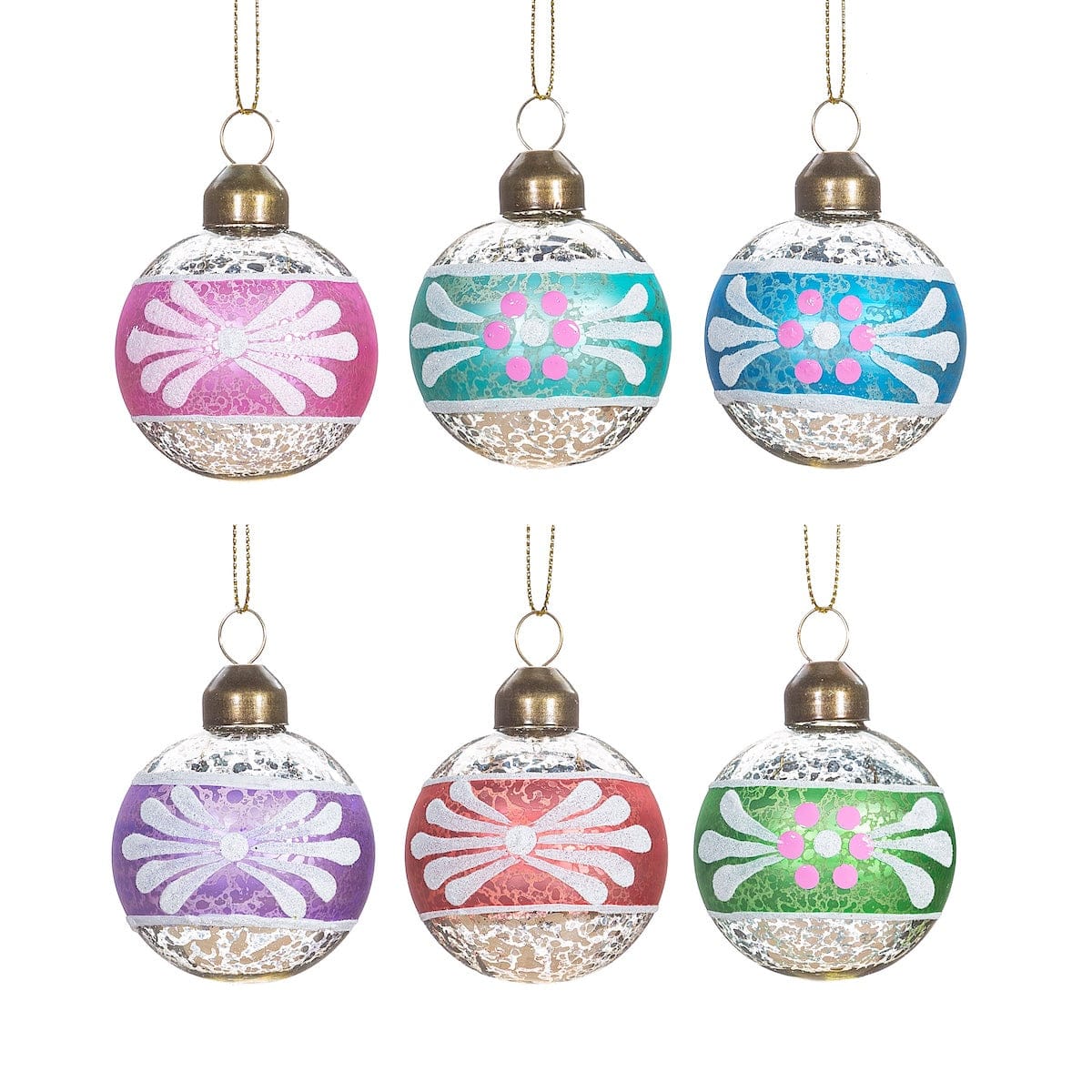 Sass & Belle Christmas Christmas Decorations Set of Six Vintage Inspired Christmas Tree Baubles