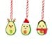 Sass & Belle Christmas Christmas Decorations Set of Three Avocado Christmas Tree Decorations