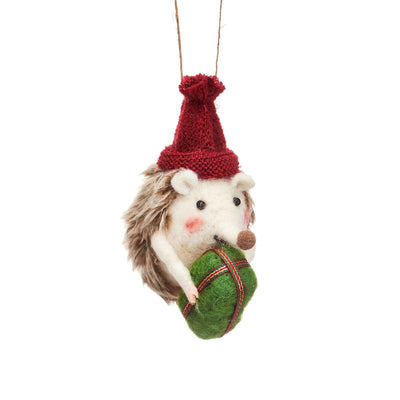 Sass & Belle Christmas Christmas Decorations Set of Three Festive Hedgehogs Christmas Tree Decorations