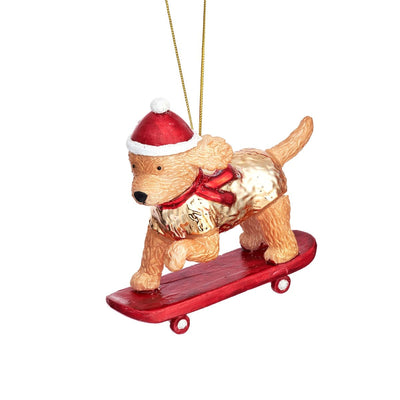Skateboarding Cockapoo Christmas Tree Decoration