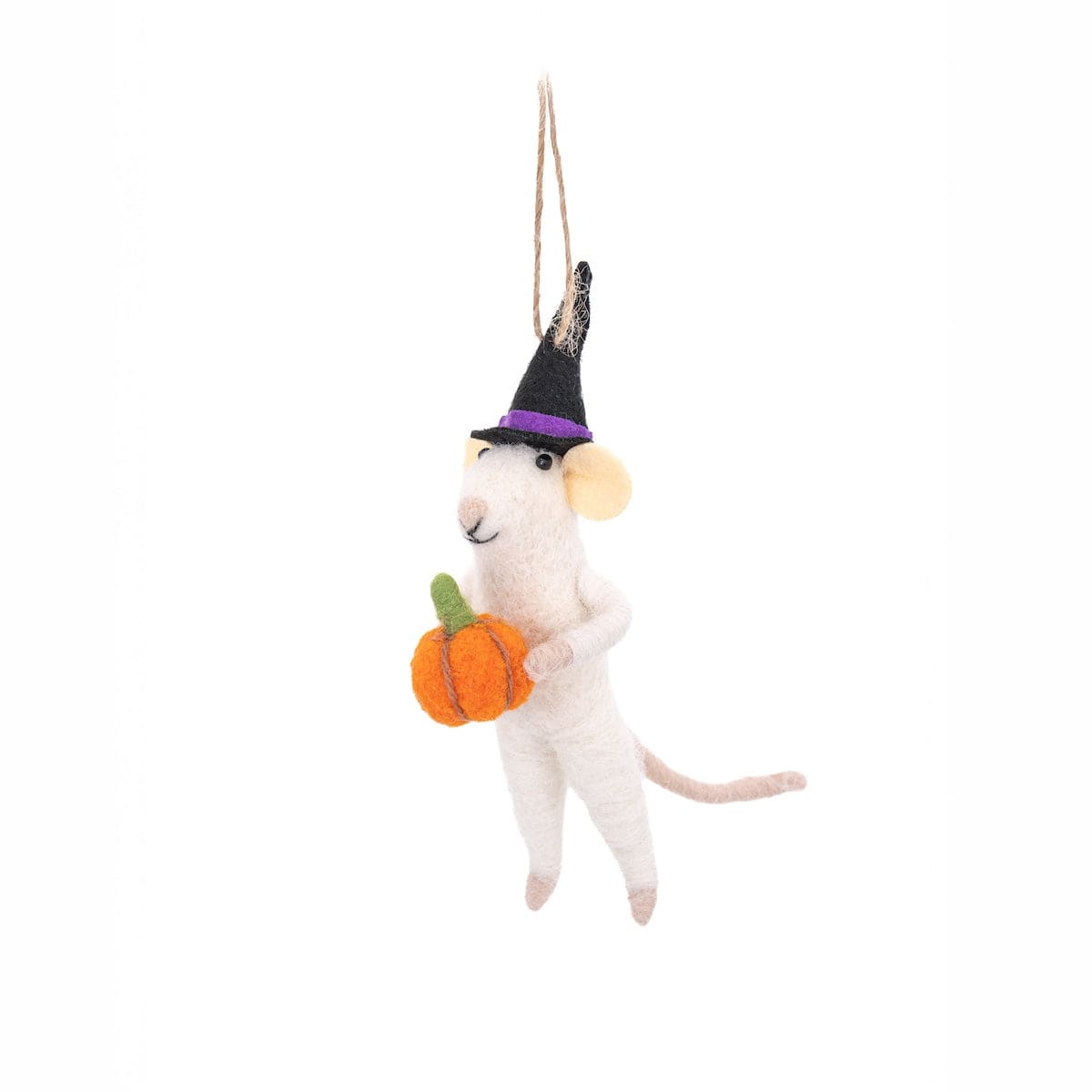 Sass & Belle Halloween Decoration Felt Witch Mouse with Pumpkin Halloween Decoration