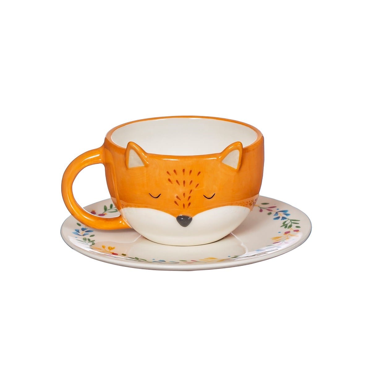 Sass & Belle Mugs & Drinkware Floral Fox Cup and Saucer Gift Set