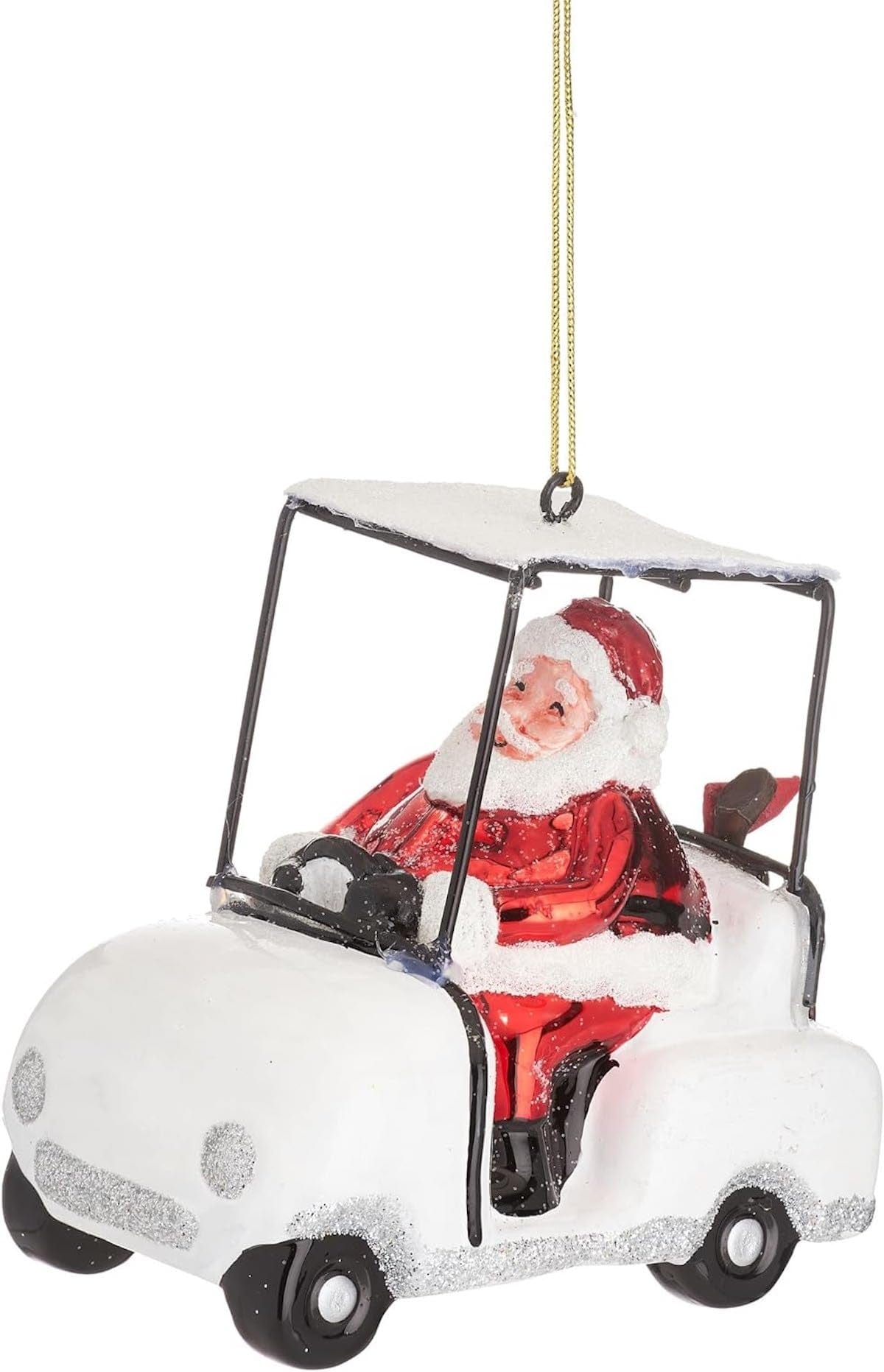 Santa in Golf Buggy Christmas Tree Decoration