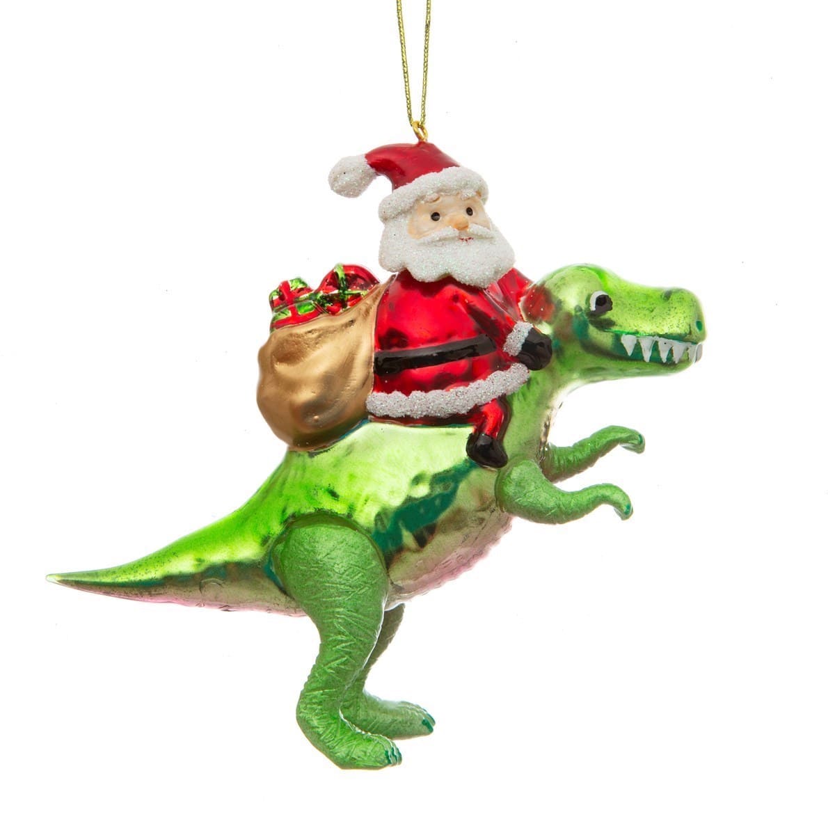 Sass & Belle Christmas Decorations Santa Riding Dinosaur Christmas Tree Decoration