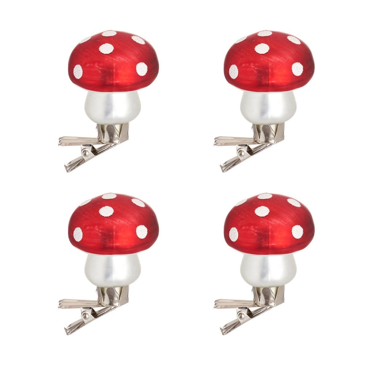 Sass & Belle Christmas Decorations Set of 4 Clip on Mushroom Christmas Tree Decorations