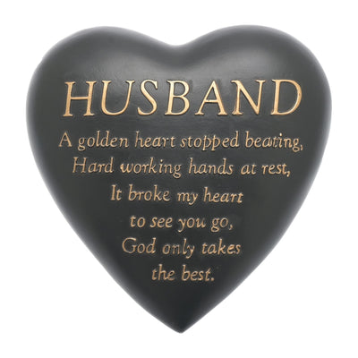 Husband Heart Shaped Graveside Plaque