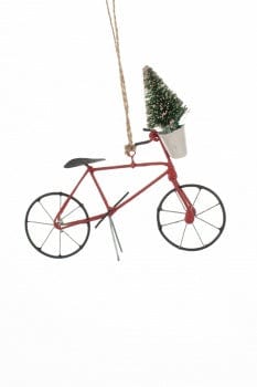 Shoeless Joe Christmas Decorations Bike with Tree Hanging Christmas Decoration