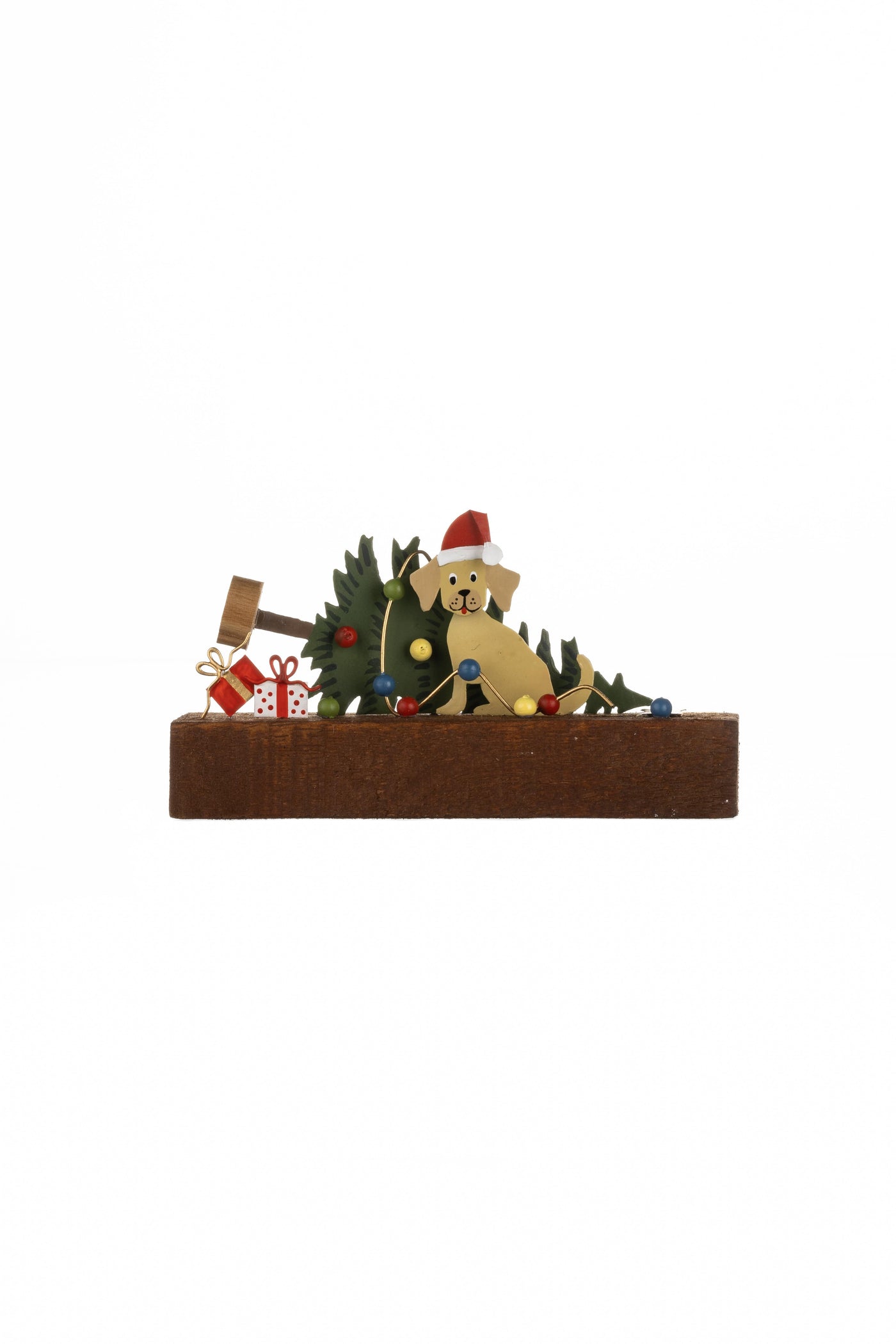 Shoeless Joe Christmas Decorations Dog Chaos Wooden and Metal Christmas Decoration