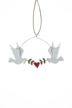 Shoeless Joe Christmas Decorations Dove with Mistletoe Christmas Tree Decoration