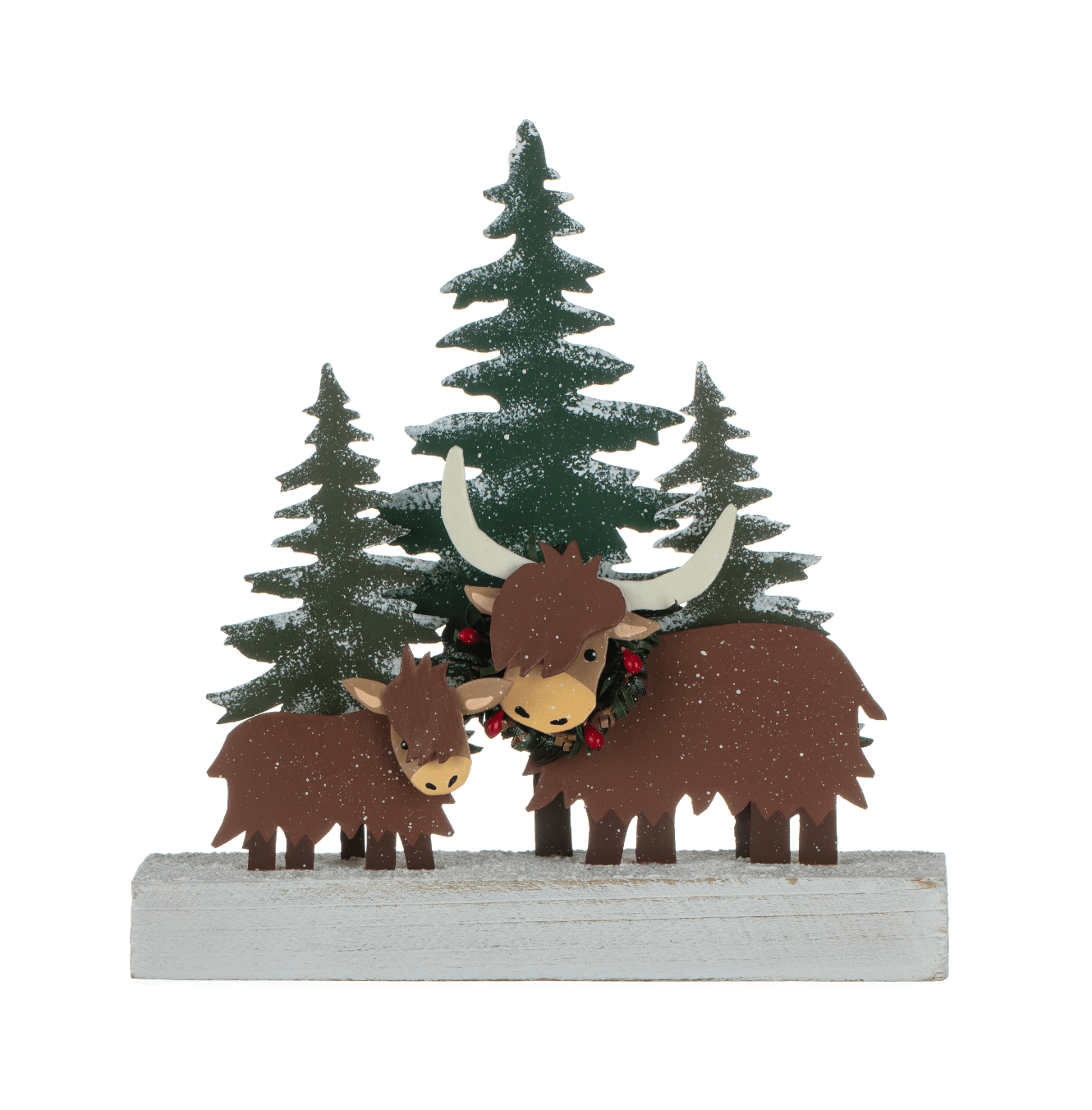 Shoeless Joe Christmas Decorations Highland Cow Wintery Scene Christmas Decoration