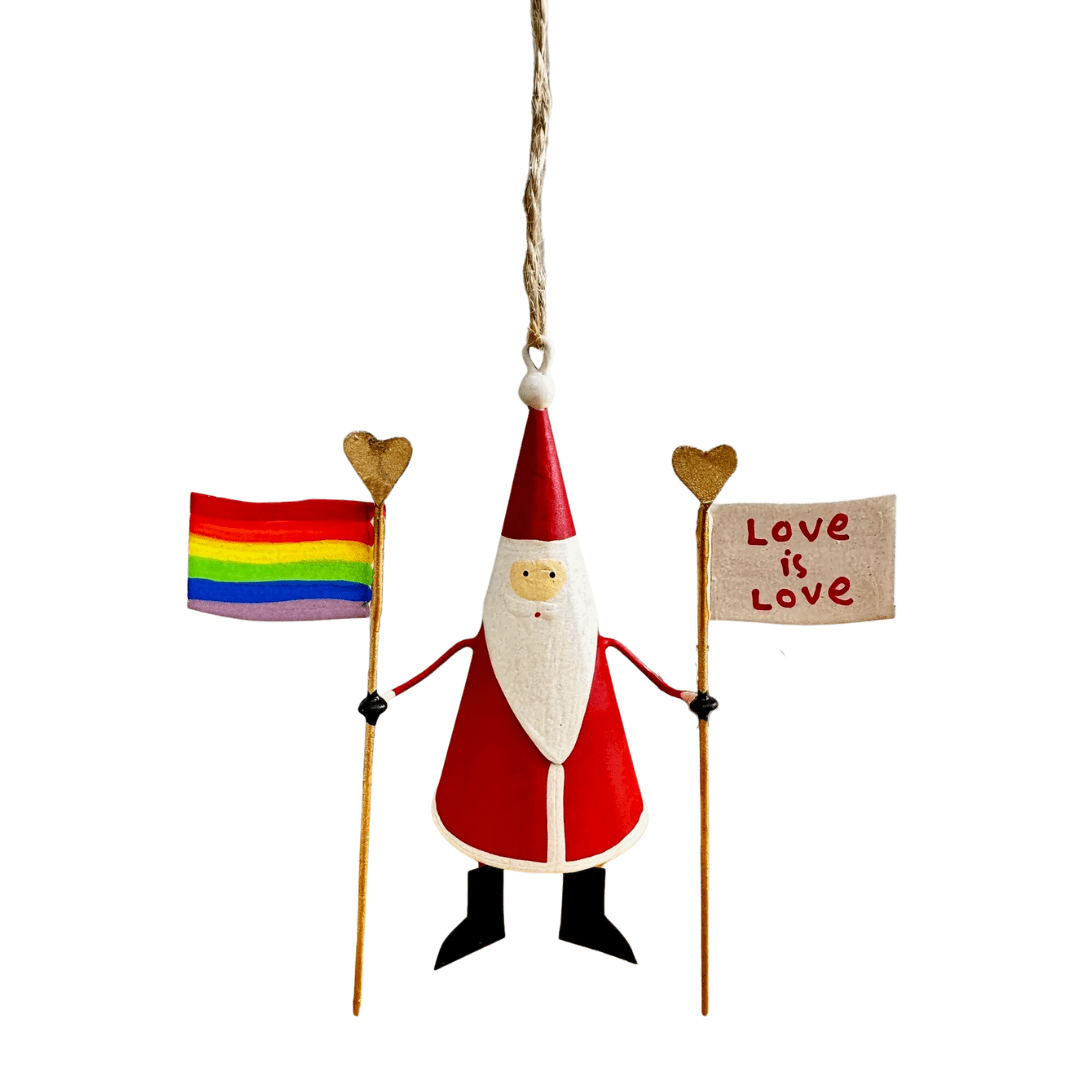 Shoeless Joe Christmas Decorations Love is Love Pride Santa Christmas Tree Decoration