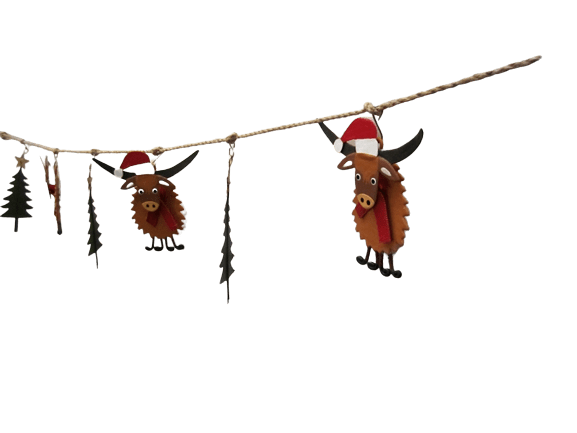 Shoeless Joe Christmas Decorations Reindeer and Tree Christmas Garland
