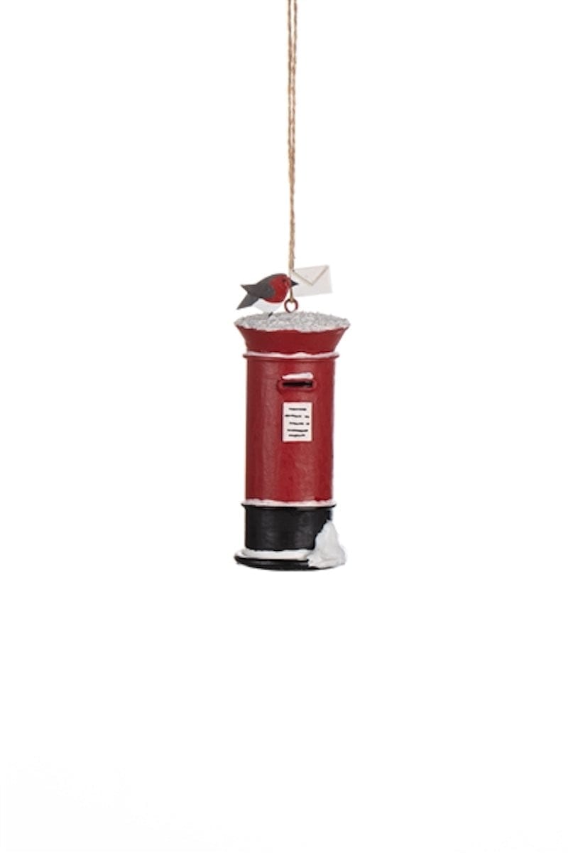 Shoeless Joe Christmas Decorations Robin on Post Box Christmas Tree Decoration