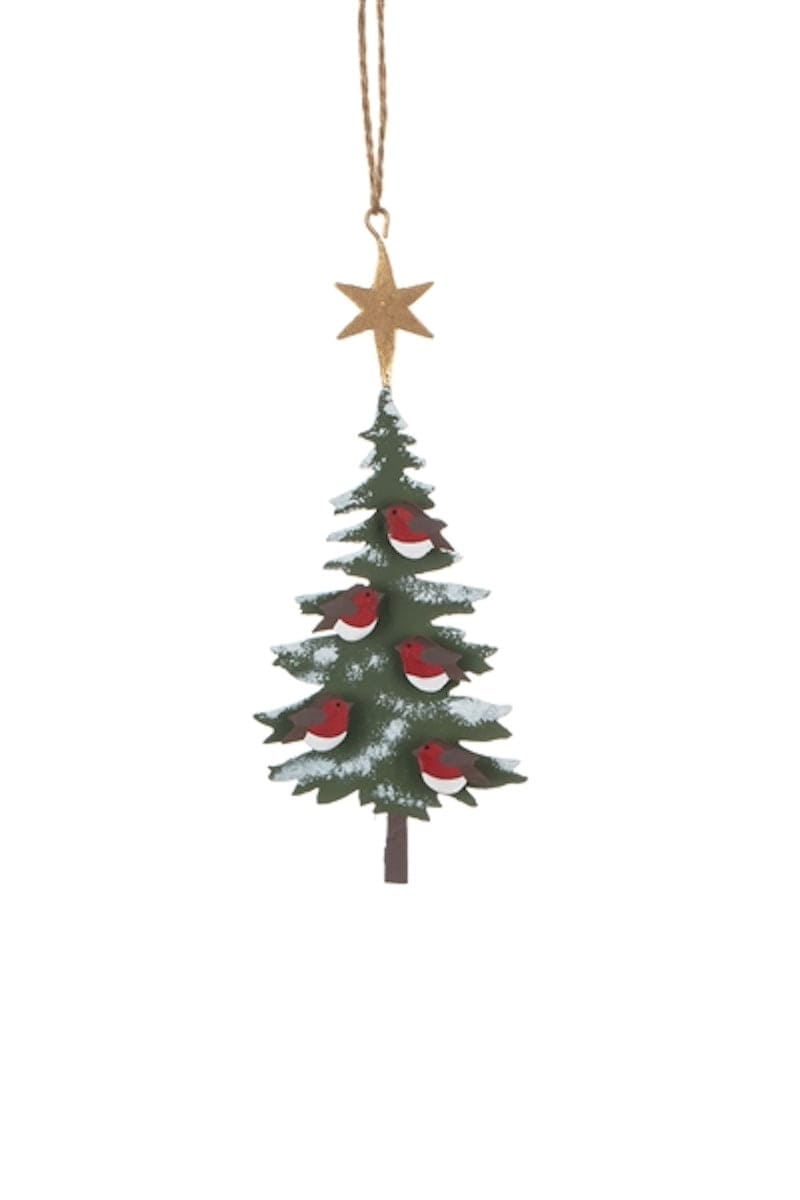 Shoeless Joe Christmas Decorations Robins on Christmas Tree Decoration