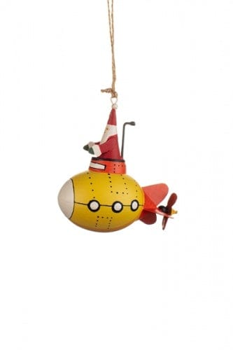 Shoeless Joe Christmas Decorations Santa in Yellow Submarine Christmas Tree Decoration
