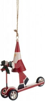 Shoeless Joe Christmas Decorations Santa on a Scooter Christmas Tree Decoration
