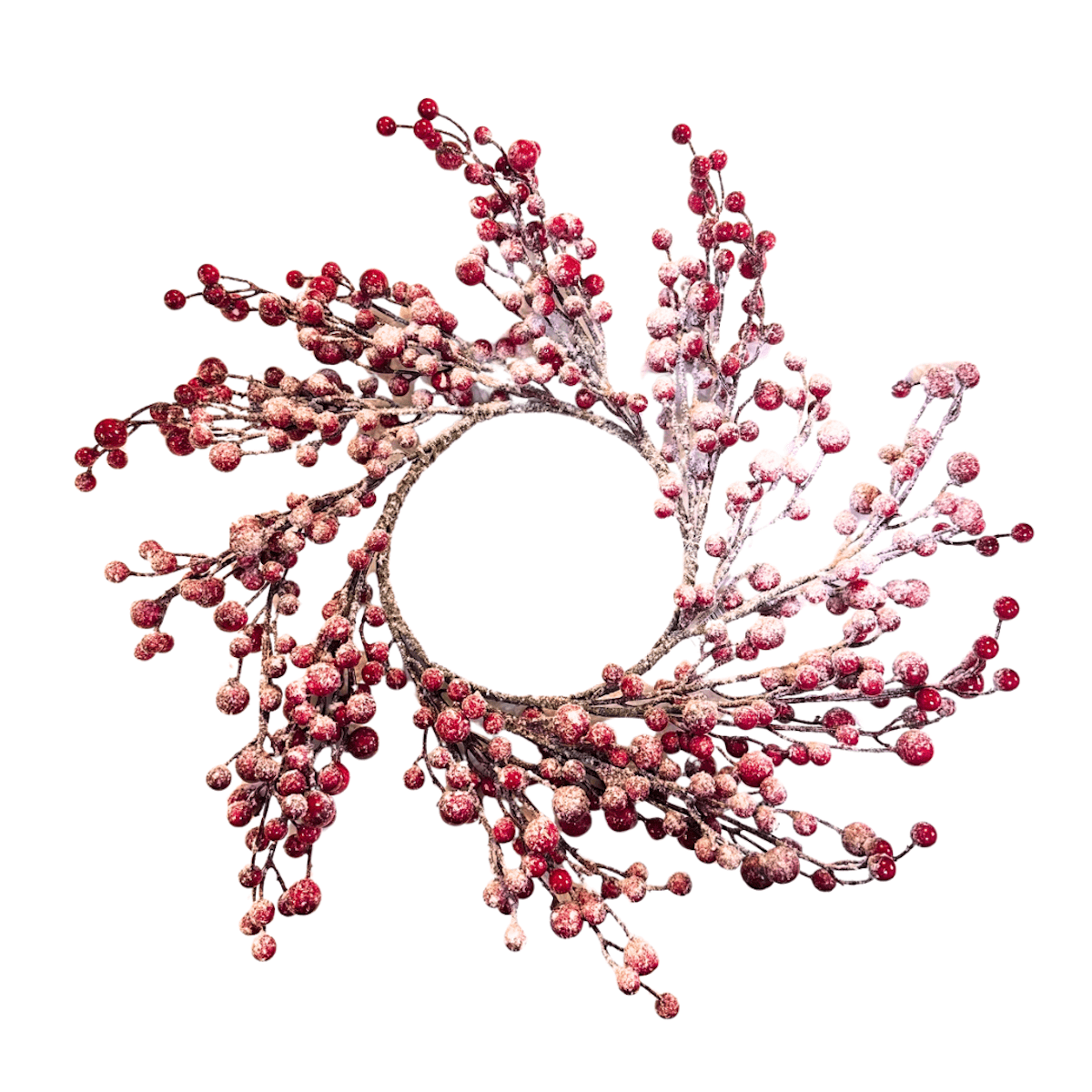 Shoeless Joe Christmas Decorations Snowy Red Berry Wreath