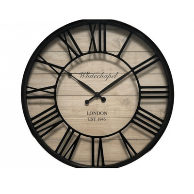 Black and Wood Effect Decorative Clock