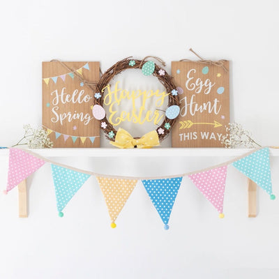 Something Different Easter Decorations Happy Easter Pastel Willow Wreath