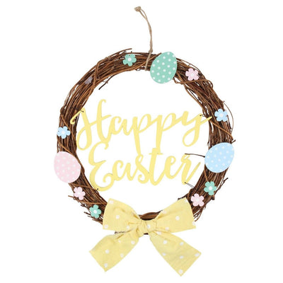 Something Different Easter Decorations Happy Easter Pastel Willow Wreath