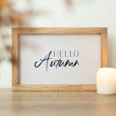 Something Different Wall Signs & Plaques Wooden Framed Hello Autumn Print