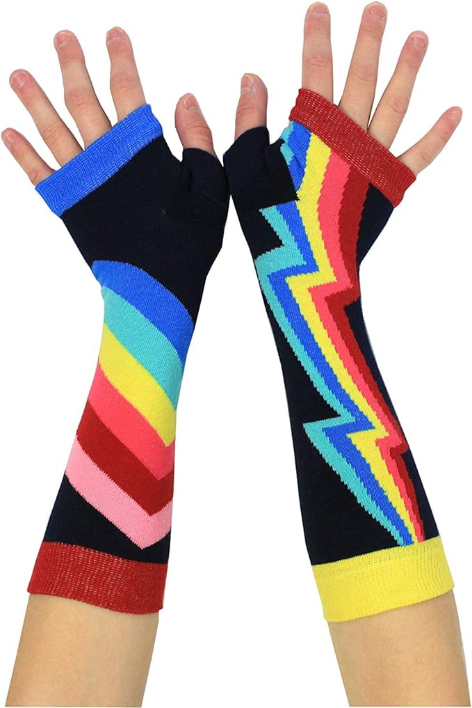 United Odd Socks Arm Warmers & Sleeves Funky Rainbow and Lightening Arm Warmers