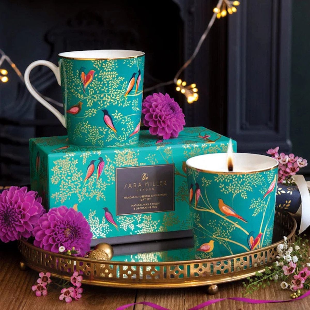 Wax Lyrical Candles & Diffusers Sara Miller Green Chelsea Bird Mug and Candle Gift Set