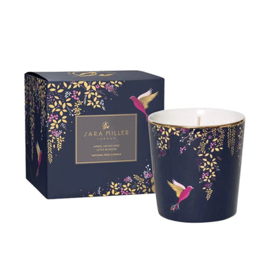 Wax Lyrical Candles & Diffusers Sara Miller Navy, Amber, Orchid & Lotus Blossom Ceramic Candle