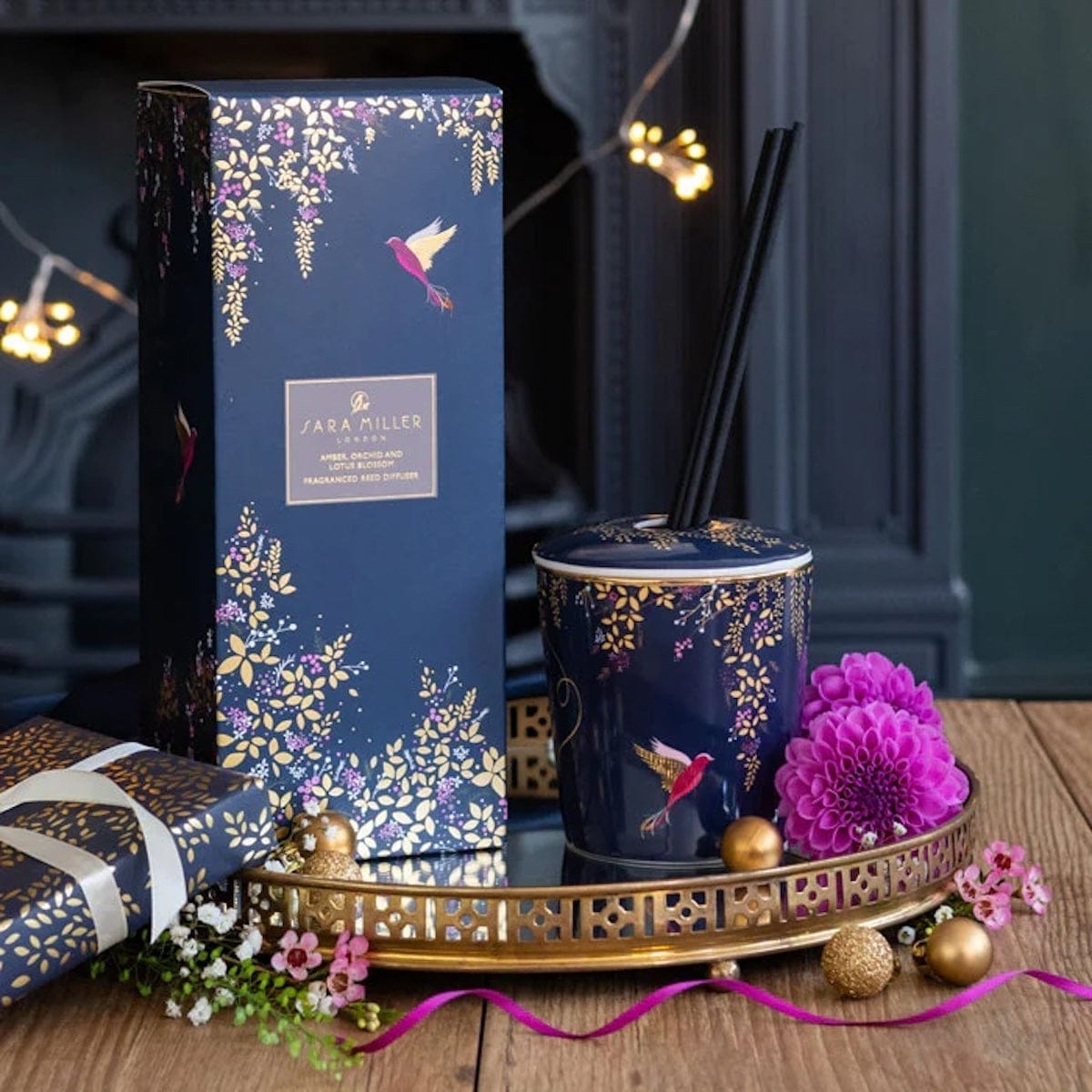 Wax Lyrical Candles & Diffusers Sara Miller Navy, Amber, Orchid & Lotus Blossom Reed Diffuser