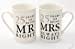 Widdop Gifts Mugs & Drinkware 25th Wedding Anniversary Mr and Mrs Right Mugs