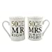 Widdop Gifts Mugs & Drinkware 50th Wedding Anniversary Mr and Mrs Right Mugs