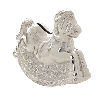 Widdop Gifts Money Boxes Bambino Silver Plated Rocking Horse Money Box