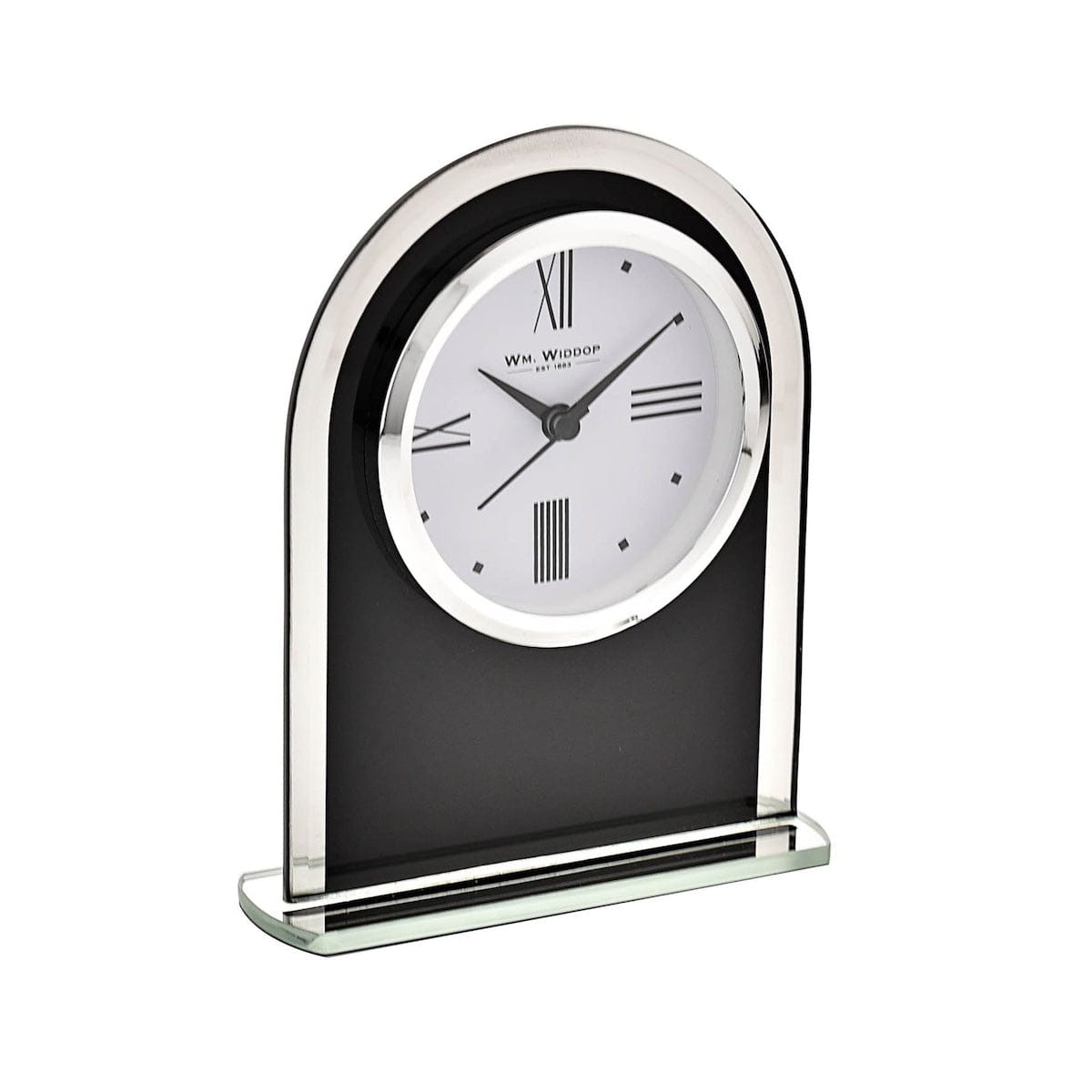 Widdop Gifts Clocks Black and Silver Mantel Clock