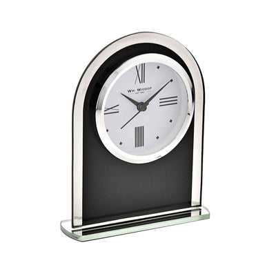 Widdop Gifts Clocks Black and Silver Mantel Clock