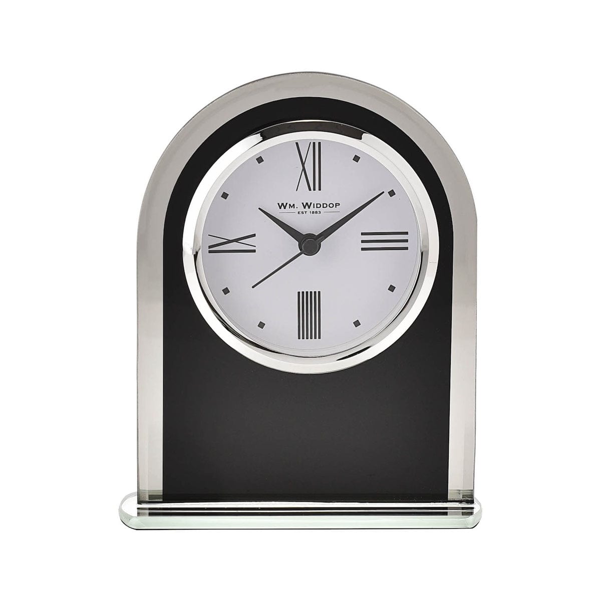Widdop Gifts Clocks Black and Silver Mantel Clock